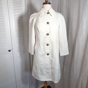 London Fog | Women’s | Coats | Petite 10 | Vintage Elegant Cream Mini Trench Coa
